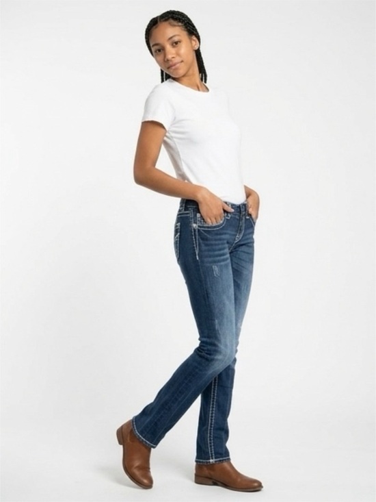 Miss Me Denim - Miss Me - JD1102S Skinny Jeans - Dark Wash Contrast Stitch Denim - Size 25